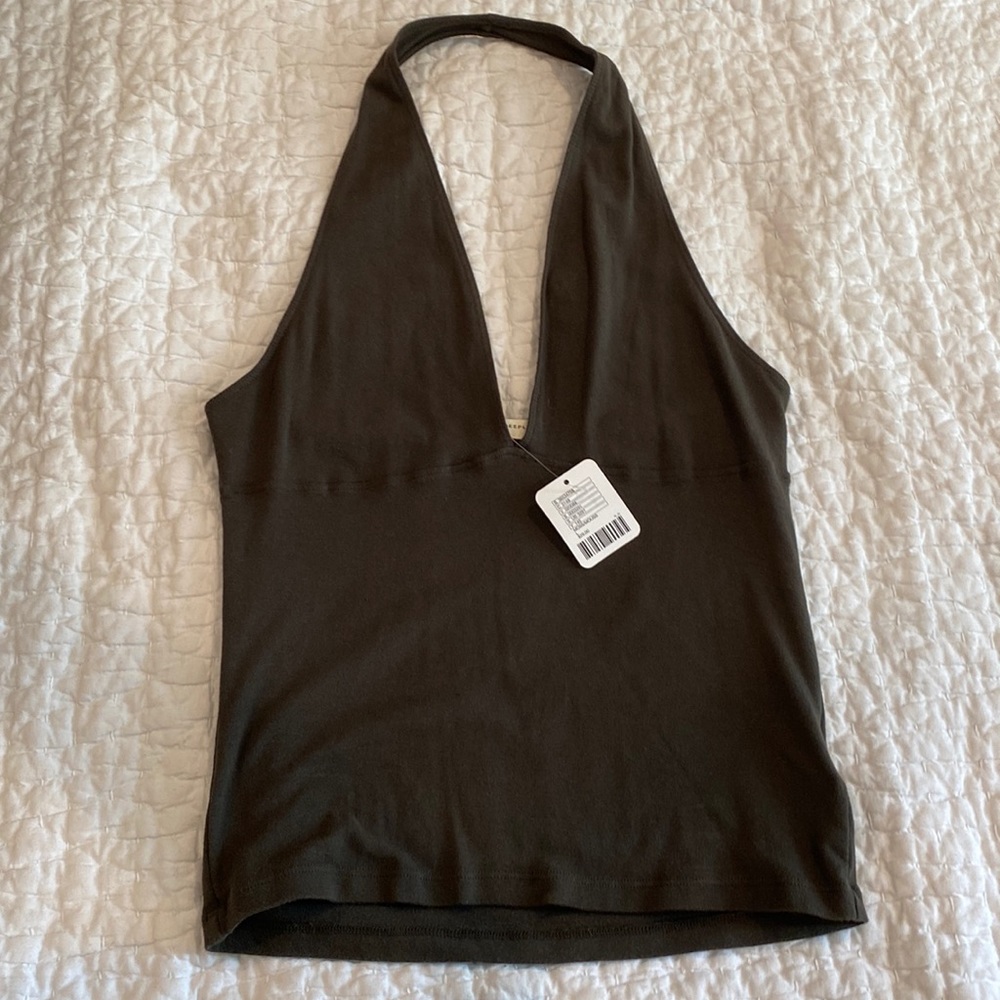 Olive Green Halter Top from Urban Outfitters